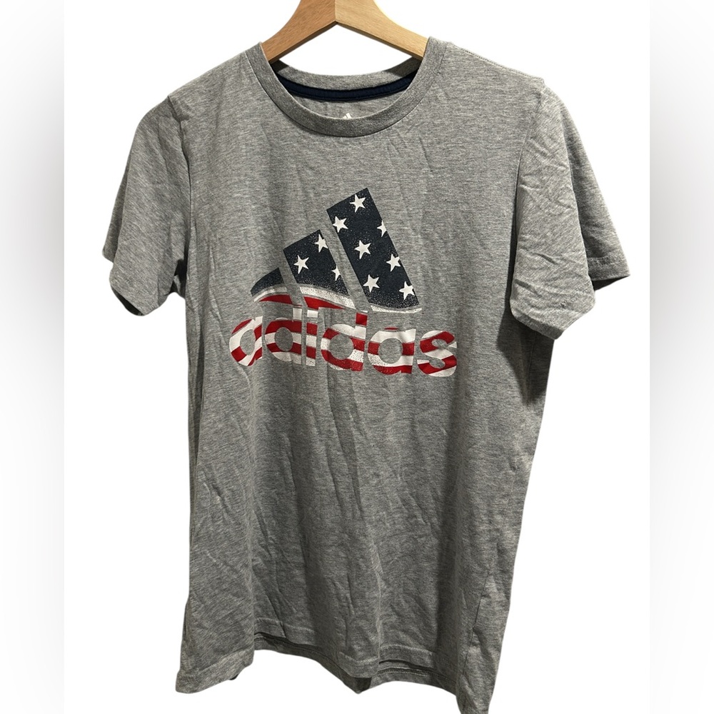 Adidas Boy’s Gray Regular Fit Tee L 14/16